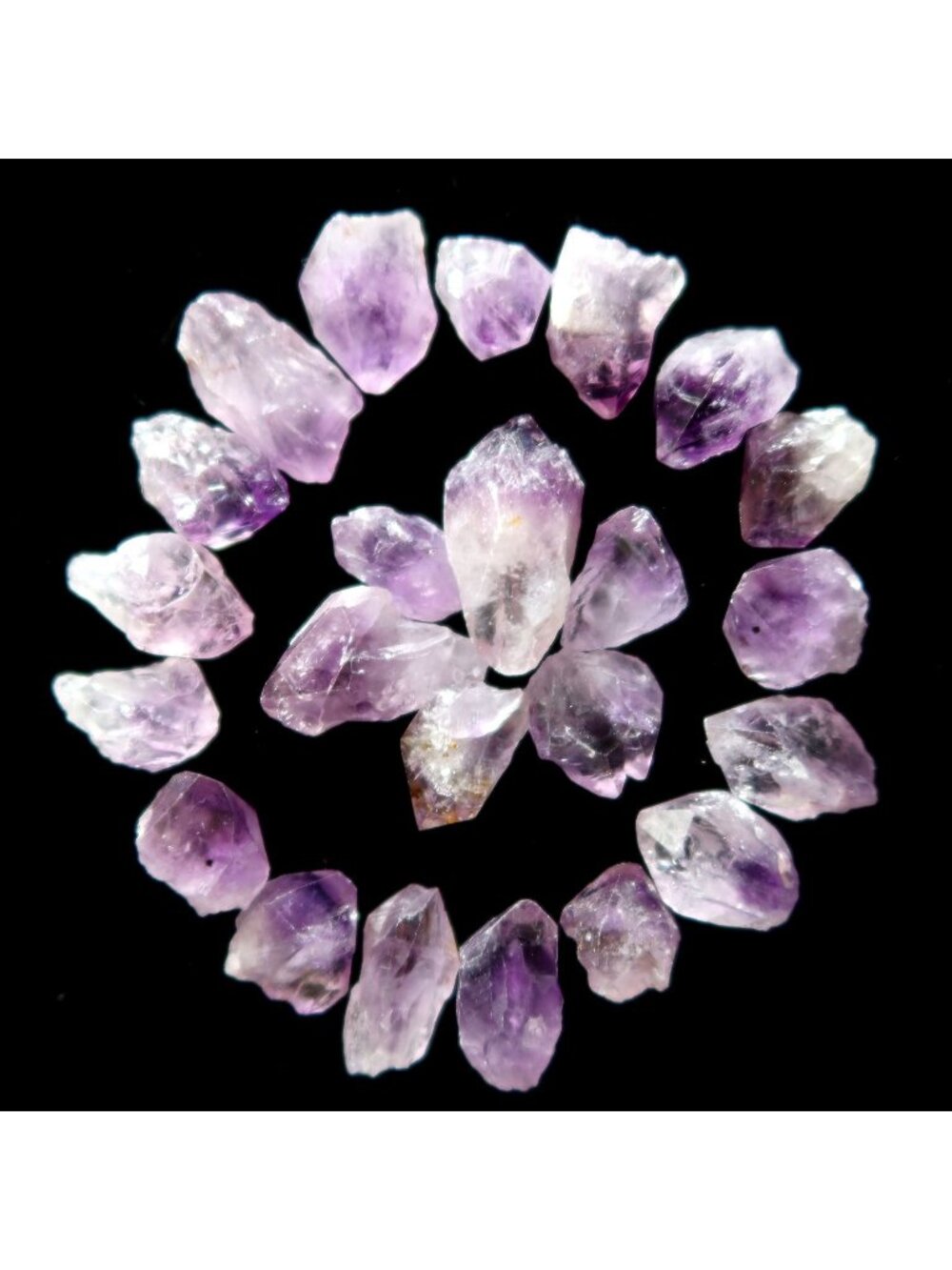 Amethyst Raw Bulk Lot of 23 Crystal Point Purple Gemstones